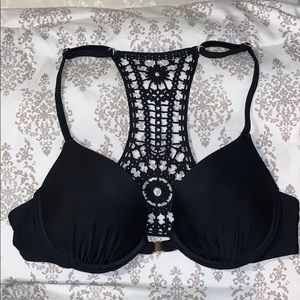 Black bathing suit top with cute back